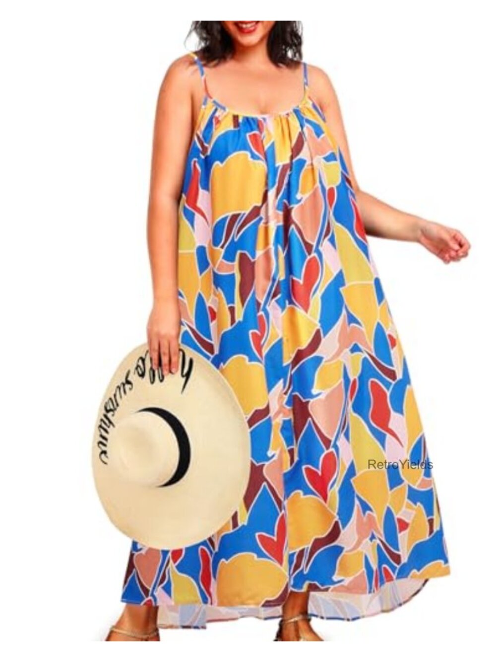 Sleeveless Maxi Swim Cover Up High Low Hem Beach Dress